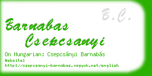 barnabas csepcsanyi business card