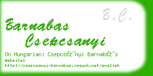 barnabas csepcsanyi business card